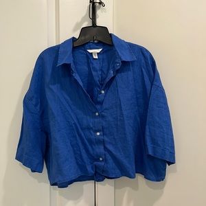 Blue linen shirt